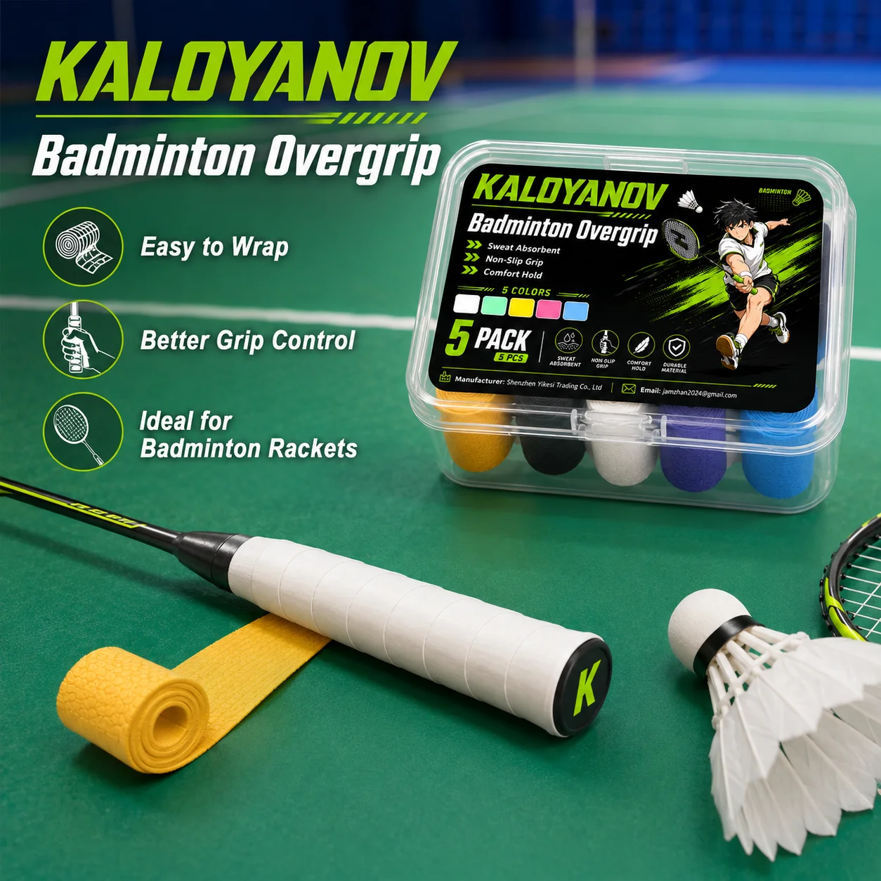 Badminton Materi - Теннисная обмотка для ракетки, обмотка для