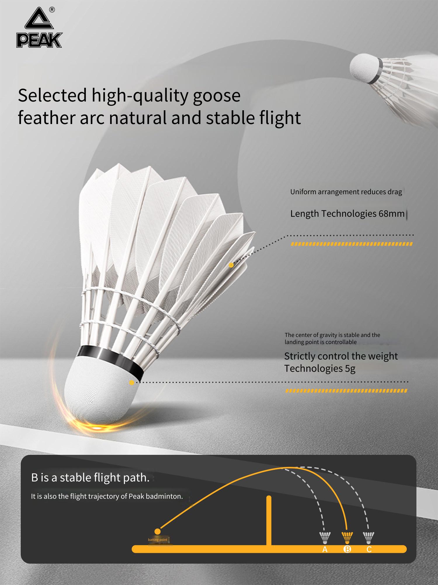 Воланы для бадминтона PEAK из  – обзор и цена Feather Shuttlecock