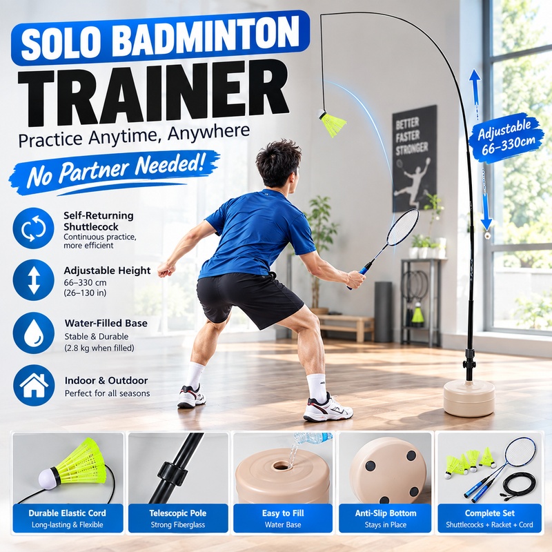 Тренажер для бадминтона Solo с – обзор и цена Badminton Shuttlecock